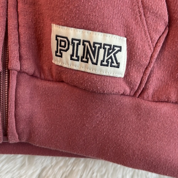PINK HOODIE, zip up size small/petite, mauve - Picture 2 of 5